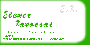 elemer kamocsai business card