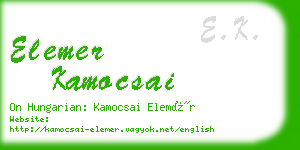 elemer kamocsai business card